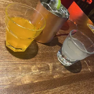 Moscow mule and gummy bear shots