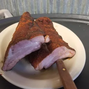 a piece of meat on a plate