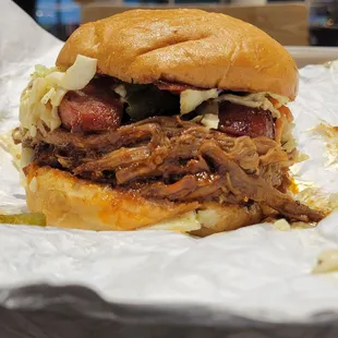 &quot;The Brother&quot; but subbed brisket for pulled pork due to them being out of some meats as it was closing time.