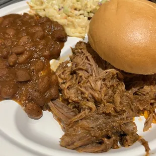 Brisket, bbq beans, cole slaw