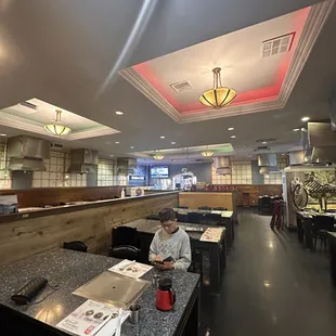 interior, sushi and sashimi