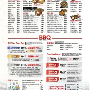 sushi and sashimi, menu