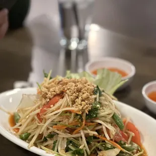 a plate of food on a table