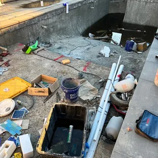 the construction of the pool