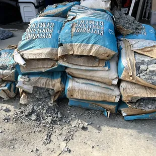 a pile of cement