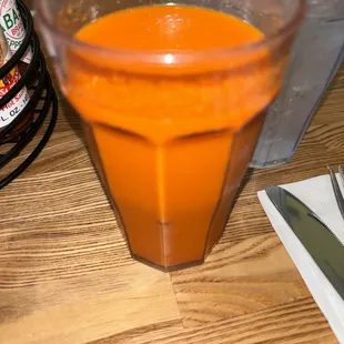 Fresh carrot juice