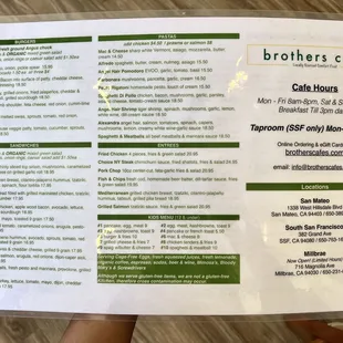 Menu as of 8/15/24
