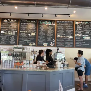 What a busy, friendly, happy place! Big menu.