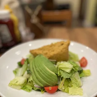 The Palm Salad with Hummus (vegan menu)