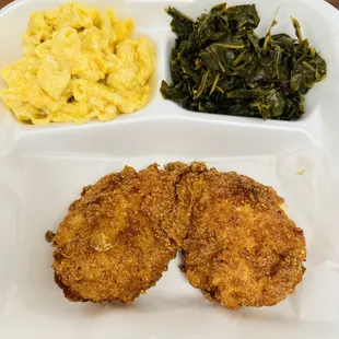 Chicken Breast with Mac &amp; Cheese and Collard Greens (Turkey)