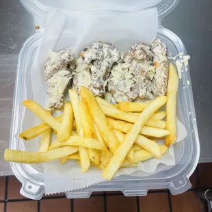 Peggy&apos;s Parmesan Garlic with fries