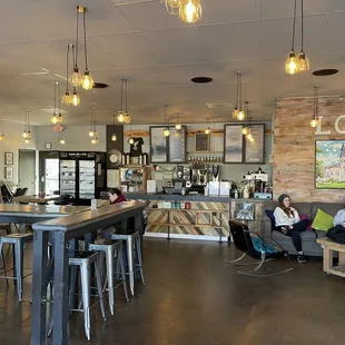 a group of people in a coffee shop