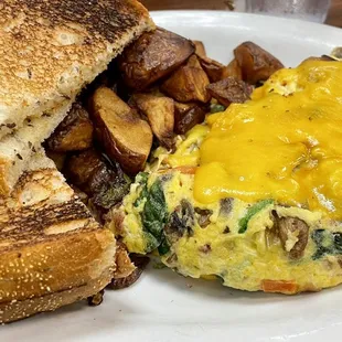 Spinach Omelette with added tomatoes