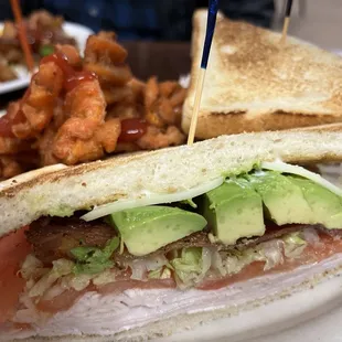 Turkey, Bacon, Swiss and Avocado Sandwich Lunch