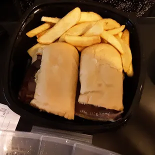 a sandwich and french fries