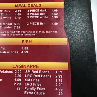 Counter menu