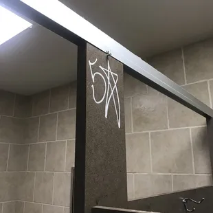 Whoever posted this five star review in the bathroom must have never heard of yelp.