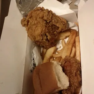 2 piece chicken with fries