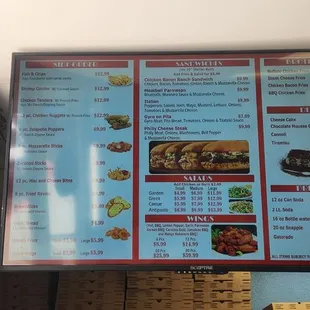 Menu left side