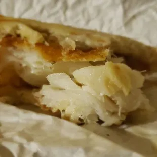 the inside of a sandwich