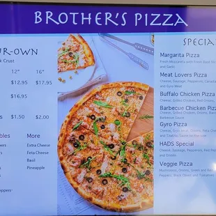 Menu as of 10/9/2023