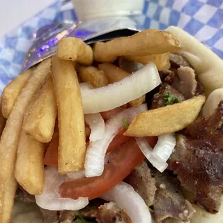 Authentic Greek Street Gyro Sandwich