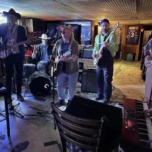 a group of people playing music