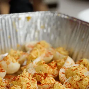 Truffle deviled eggs