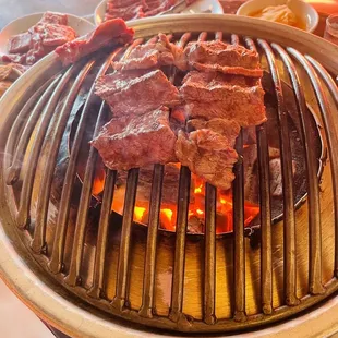 Prime Flower Rib Eye (kkotssal) grilled on charcoal--delish!