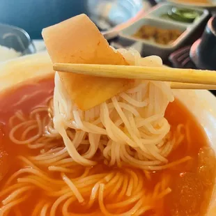 Mak Guk Soo (cold kimchi radish broth with noodles)!