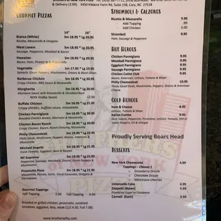 menu