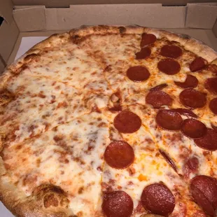 Large half cheese half pepperoni