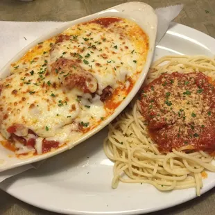 Chicken parm dinner