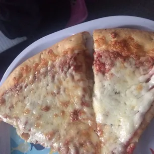 two slices of cheese pizza