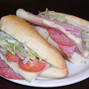 Our famous Italian Sub Lean Ham, Genoea Salami, and Provolone cheese topped with EVO and Red Wine Vinegar.