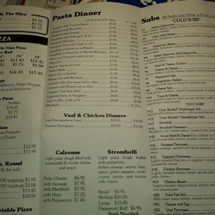 a menu for a restaurant