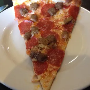 The pizza was delicious!  Hot &amp; fresh. The service was great. Love the restaurant atmosphere and it has lots of seating choices.