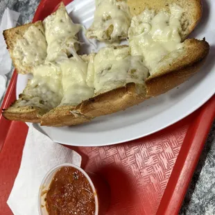 Garlic bread with cheese