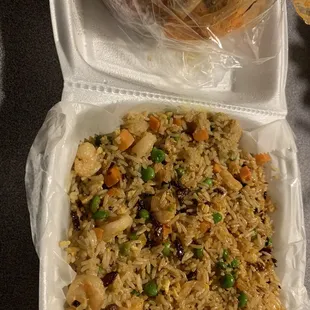 &quot;Large&quot; fried rice and half pound of extra spicy shrimp.