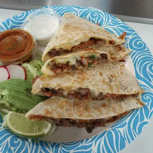 Home quesadilla Al pastor .