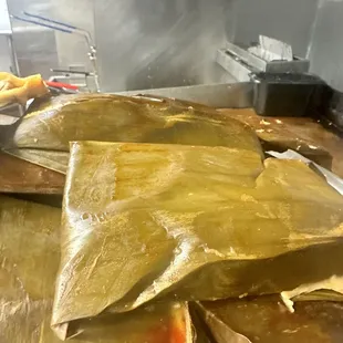 We have pork and chicken tamales every day :)