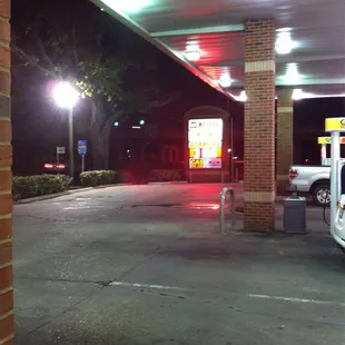 the parking lot at night