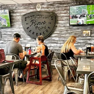 people eating at tables