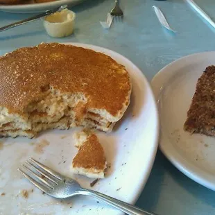 Pancakes and goetta. Yummy!
