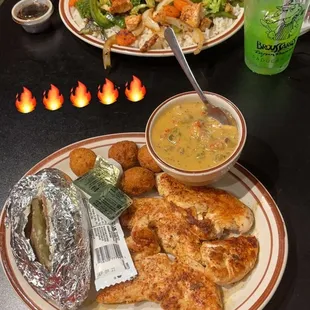 Blackened chicken with Crawfish Etouffee