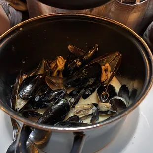 mussels in a pot