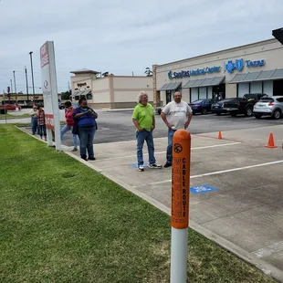 The line for BBQ when you have to socially distance