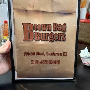 Menu cover