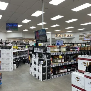 Great price on 1.75 L of Jim Beam Bourbon in the middle row for just $23.99! Think "Bourbon Cranberries!"