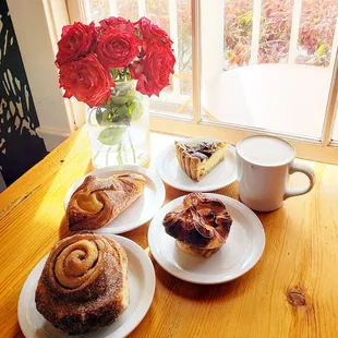 pastries and a cup of coffee